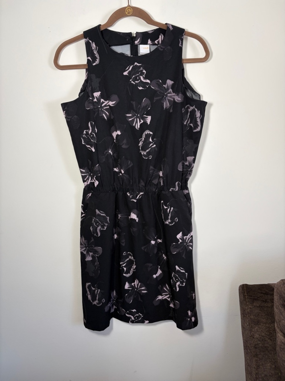 Lole Black Floral Sleeveless Dress with Pink Floral  Accents - Sz S